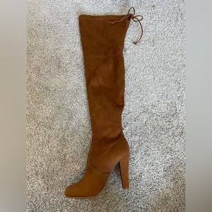 Thigh high suede boots